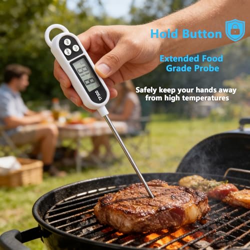 Candy Thermometer Digital Instant Read for Meat Kitchen Cooking Food Oil Deep Fry BBQ Grill Smoker (1, 9.4in) - size: 9.4in