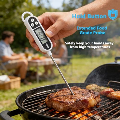 Candy Thermometer Digital Instant Read for Meat Kitchen Cooking Food Oil Deep Fry BBQ Grill Smoker (1, 9.4in) - size: 9.4in