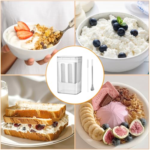 Greek Yogurt Strainer 1800ML, Reusable with Stainless Steel Fine Mesh Bag & Lid, Whey Separator for Yogurt, Soybean Milk, Nut Milk (1800ml) - size: 1800ml