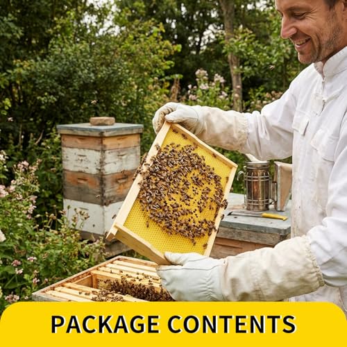 Deep Brood Beehive Frames with Wax Foundations 20 Pack Beeswax Coated Foundations 9-1/8-Inch Beekeeping Supplies - size: 20 Pack Deep Brood Beehive Frames