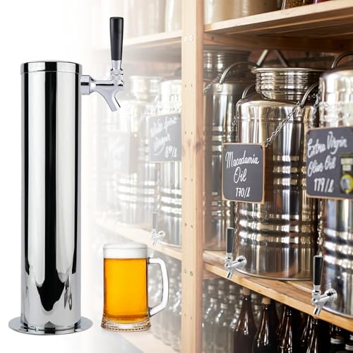 Draft Beer Faucet Beer Line Shank Kit Kegerator Parts Beer Tower Dispenser Replacement Set, Self-Closing Beer Tap 3/16” ID Beer Tubing 1/4" Keg Coupler Barb