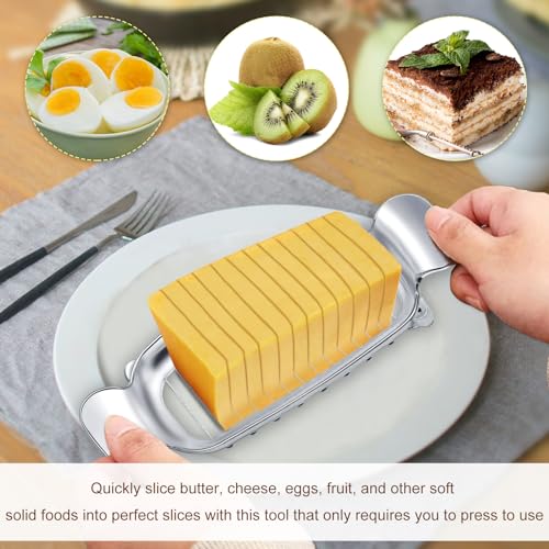 Stainless Steel Cheese Cutter and Butter Slicer - Multifunctional Kitchen Food Tool for Block Cheeses and Butter - style: Butter Slicer