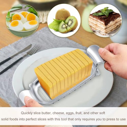 Stainless Steel Cheese Cutter and Butter Slicer - Multifunctional Kitchen Food Tool for Block Cheeses and Butter - style: Butter Slicer