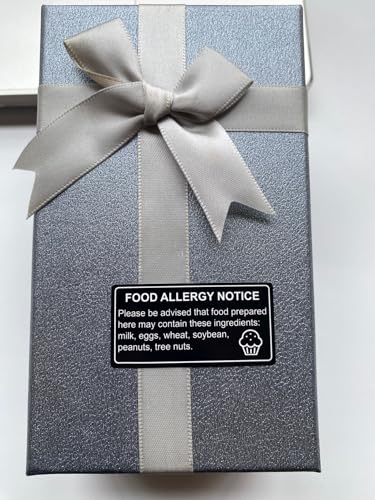 500PCS 1x2'' Black Removable Food Allergy Warning Labels Allergies Restaurant Food Labels Self Adhesive Stickers (Pack of 2) - size: 1x2 inches (Pack of 2)