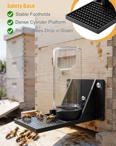Beehive Beekeeping Water Dispenser for Bees Butterflies Hummingbirds | Bee Watering Station, Wall or Tree Mounted, Black Nest Beekeeper Tools Outside, 2Pcs
