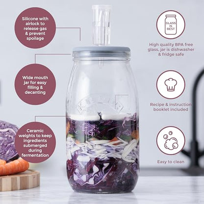 Kilner Create & Make Fermentation Set | 3L - size: 3 liters