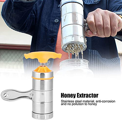 Zerodis Portable Stainless Steel Honey Extractor Mini Honey Squeezer Squeezing Tool Beekeeping Tool Stainless Steel Honeycomb Spinner Crank Beekeeping Extraction Apiary