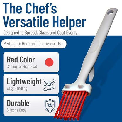 CFS 4040305 Silicone Basting Brush with Hook, 2", Red (Case of 12) - size: 2", style: 12 Pack