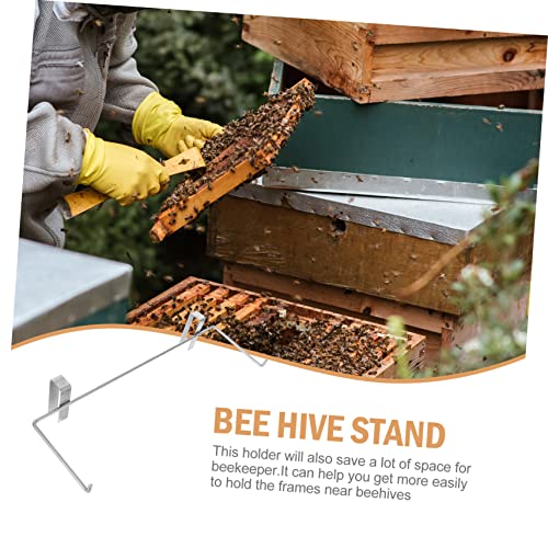Mipcase Beekeeping Frame Holder Portable Metal Beehive Stand Adjustable Height for Easy Hive Maintenance Beekeeper Tool for Storing Frames