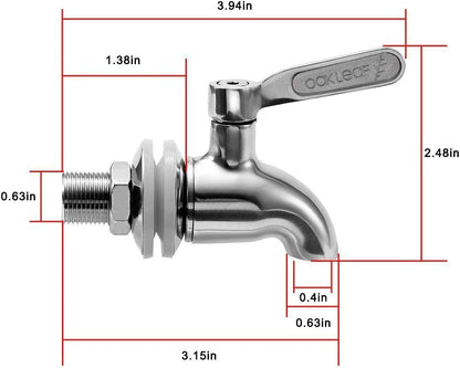 Oak Leaf Replacement Spigot for Beverage Dispenser, Stainless Steel Spigot for Drink Dispenser, Water Dispenser Faucet, Food Grade, 2 Pack - size: 2 Packs