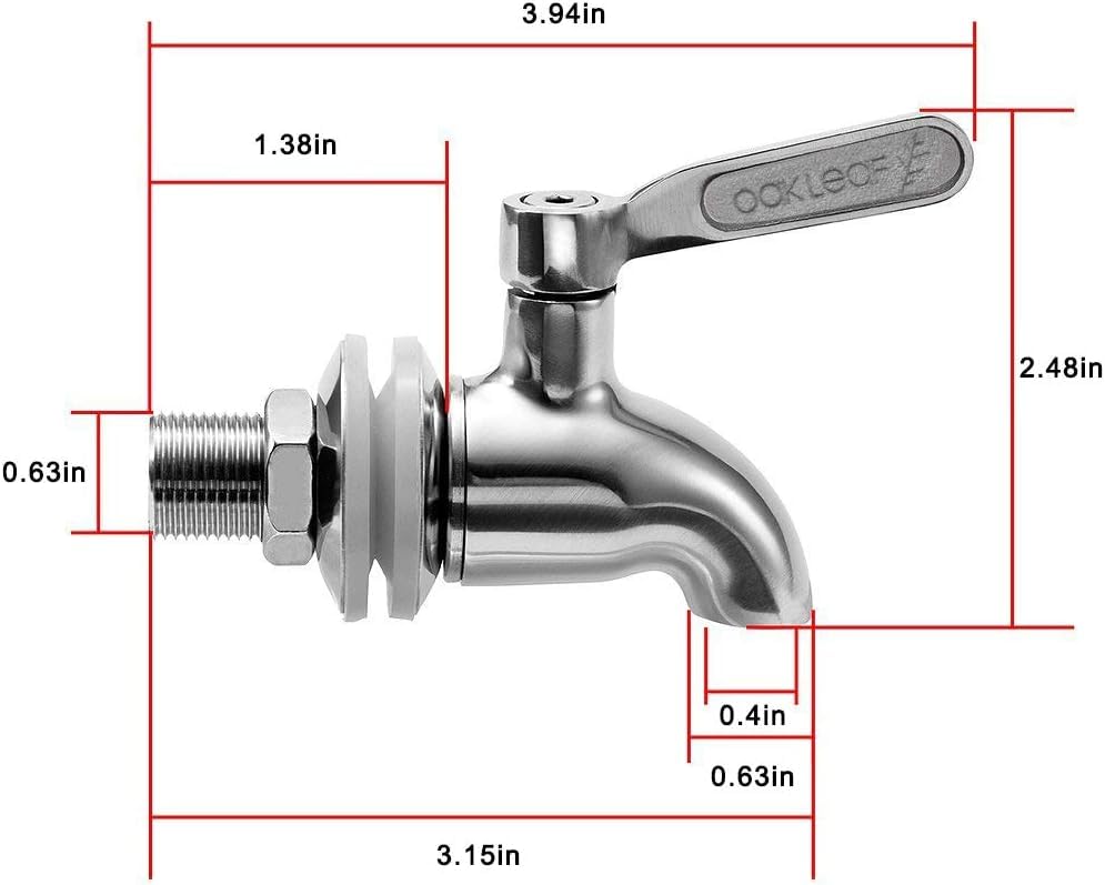 Oak Leaf Replacement Spigot for Beverage Dispenser, Stainless Steel Spigot for Drink Dispenser, Water Dispenser Faucet, Food Grade, 2 Pack - size: 2 Packs