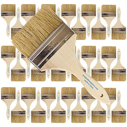Pro Grade - Chip Paint Brushes - 36 Ea 4 Inch Chip Paint Brush Light Brown