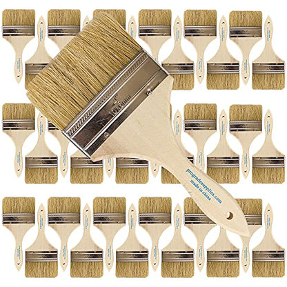 Pro Grade - Chip Paint Brushes - 36 Ea 4 Inch Chip Paint Brush Light Brown