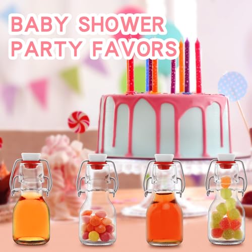 20Pcs 2oz Swing Top Glass Bottles,Flip Top Glass Bottle with Lids Sealable Kombucha Bottle for Brew Beer Syrup Vanilla Extract Air Tight Bottles (Clear) - color: Clear