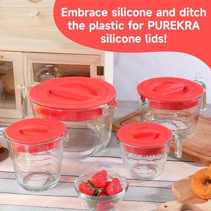 1 Pack Silicone Replacement Lids, Only Fit For Pyrex 8-Cup Tempered Glass Liquid Measuring Cups, Reusable & Food-Grade Silicone, Dishwasher & Microwave Safe (Cups not Included) - size: Lids For 8-Cup