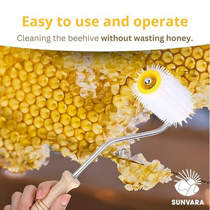 SunVara Honey Uncapping Needle Roller Honey Extractor Equipment, Honey Spinner Extractor Honey Uncapping Roller for Beekeepers Needle Recapping Honey Uncapping Tool Beekeeping Honey Decapping Tool