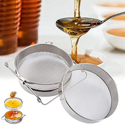 Golden Palace Honey Strainer, Stainless Steel Honey Strainer, Double Sieve, Beekeeping Supplies, Food Grade 304 Stainless Steel Sieve