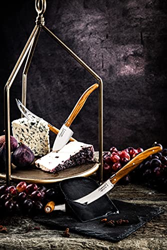 Laguiole Style De Vie Cheese Knives, Luxury Line, 3 Pieces, Olive Wood, in Giftbox - size: Large