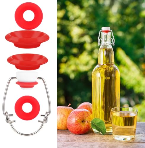 30 Pcs Silicone Rubber Gaskets Washer for Swing Flip Bottles Swing Top Washers Leak-proof Seals fit for Grolsch Bottle Home Brew Beer Soda Bottle Sealing Use (Red)