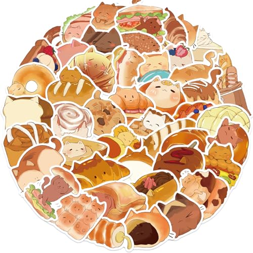 50PCS Kawaii Stickers Animal Food Word Cute Vinyl Sticker Decals Waterproof Aesthetic for Wall Laptop Bike Car Bumper Helmet Water Bottle for Kids Girls Aesthetic Stickers (Colourful-3) - color: Colourful-3