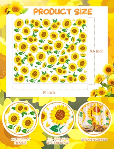 200 Pcs Sunflower Wax Paper Sheets for Food, Wax Paper for Food Sandwich Wrap Paper Deli Wraps, Waterproof Oil-proof Picnic Basket Liners with Sunflower Pattern for Kitchen Handmade Food, LARGE