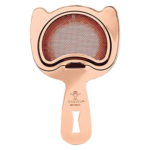Barfly Fine Mesh Spring Strainer, Copper Plated - color: Copper