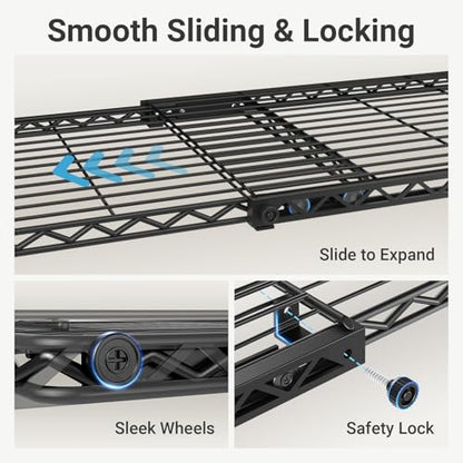 VIPEK X1 Plus Expandable Reach-in Closet Adjustable from 2'8" to 4'6" with Adjustable Shelves and Hanger Rods Clothes Rack Heavy Duty, Metal Clothing Racks Portable Walk-in Closet, Black - color: Black, size: X1 Plus