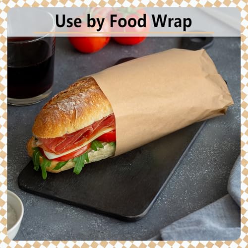 EcoDispose 12 x 12 Inches Grease Proof Deli Paper Precut Sheets for Deli Food, BBQ, Picnic, Party (100 Pcs, Kraft&White Checker) - size: Kraft 12"x12"