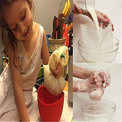 2 Pcs Pro Quality Nut Milk Bag - Big 10"X12" Commercial Grade - Reusable Almond Milk Bag & All Purpose Food Strainer - Fine Mesh Nylon Cheesecloth & Cold Brew Coffee Filter