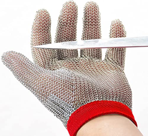 Dowellife Chainmail Glove, Cut Resistant Food Grade, Stainless Steel Mesh Metal Knife Cutting Glove for Butcher, Oyster Shucking Kitchen Mandoline Chef Slicing Fish Fillet (Medium) - size: Medium (Pack of 1)