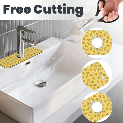 Cheese Faucet Mat For Kitchen Sink, Absorbent Countertop Protector, Quick Dry Sink Splash Guard Pad, Waterproof Draining Mat 15" X 5.5" - color: Style 2