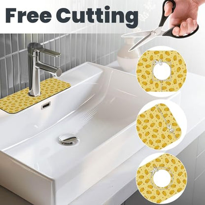 Cheese Faucet Mat For Kitchen Sink, Absorbent Countertop Protector, Quick Dry Sink Splash Guard Pad, Waterproof Draining Mat 15" X 5.5" - color: Style 2