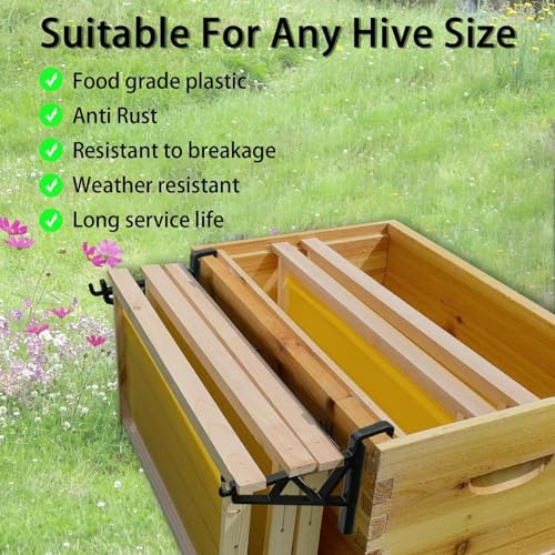 6Pcs Beehive Inspection Bracket,Beehive Frame Holder Frame Perch Beekeeping Bracket Rack for Beekeepers Bee Hive Stand Beehive Hanger Beekeeping Equipment Beekeeping Supplies Tool (Black)