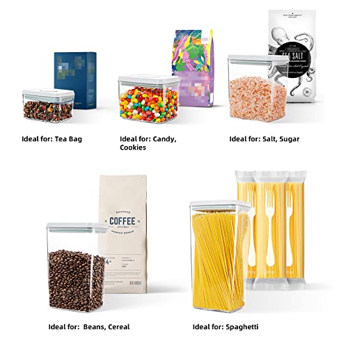 Pop Top Food Storage Containers, 3-Piece Pantry Containers with Lids Airtight, BPA Free Pop Containers for Food Storage, 2 * 1.3Qt+2.9Qt - color: 3 Pcs Set
