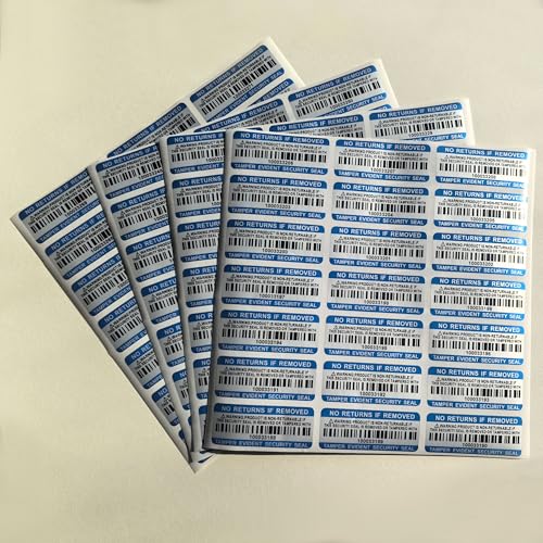 Tamper Evident Proof Barcode Stickers with Individual Serial Number Security Warranty Void Sticker,Sealing Label for Package(280pcs 2x0.8in Blue Matte Silver) - style: 280pcs Blue silver