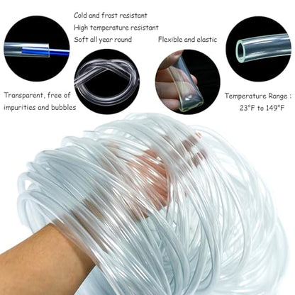 10 Feet PVC- 5/16" ID Clear Vinyl Tubing Food Grade Multipurpose Tube for Beer Line, Kegerator, Wine Making, Aquaponics, Air Hose - size: 5/16" ID, style: 10 Feet