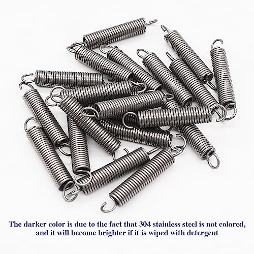 20PCS SP9600 Small Extension Spring 1/4 Inch x 1-1/2 Inch Stainless Steel Mechanical Springs with Hook Ends HE027