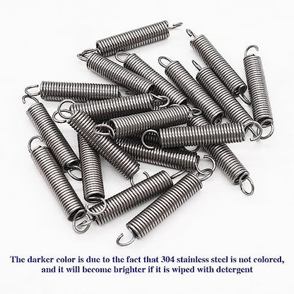 20PCS SP9600 Small Extension Spring 1/4 Inch x 1-1/2 Inch Stainless Steel Mechanical Springs with Hook Ends HE027