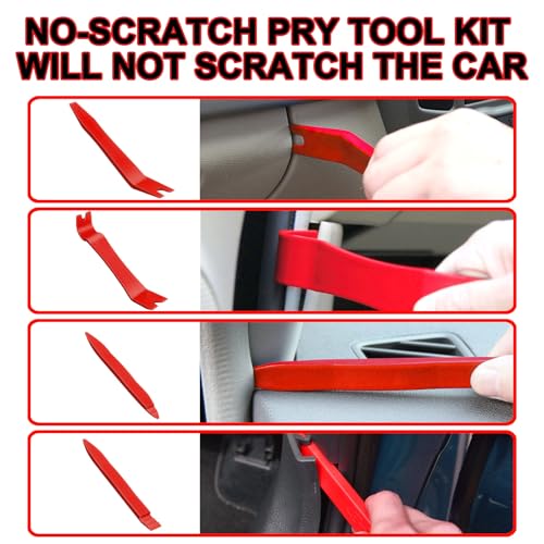 KEZE 15Pcs Carbon Steel Precision Pick & Hook and Trim Removal Tool Set with Scraper and Magnetic Telescoping Tool Kit for Remove Automotive Electronics Maintenance Hoses Gasket Hand Pick Up Tools | With Scraper, Magnetic Telescoping Tool Kit, For Automot