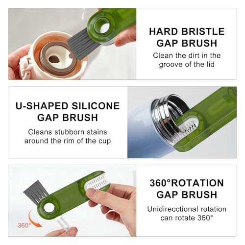 3 in 1 Cup Lid Gap Cleaning Brush Set, Multifunctional Bottle Cleaning Tools, Mutipurpose Tiny Cup Holder Cleaner, Home Kitchen Crevice Brush Tools