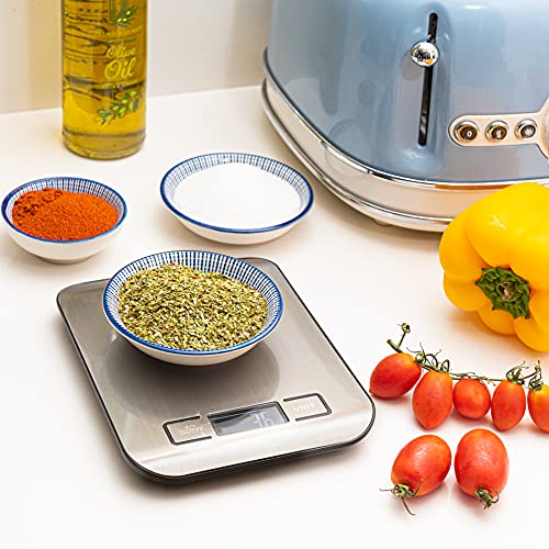 Moss and Stone Digital Kitchen Scale Food Multifunction Accuracy Digital Scale LCD Display 11 Lb 5 Kg, Food Scales Digital Weight Grams and Oz, Baking Scale, Stainless Steel Small Food Scale