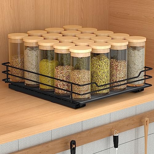 BOIVSHI Pull Out Spice Rack Organizer for Cabinet, Heavy Duty Slide Out Spice Rack Organizer for Kitchen Cabinets and Pantry, Fits Spices, Sauces, Canned Food (8.5''Wx10.5''Dx2.5''H) - size: 1 Tier,8.5''Wx10.5''Dx2.5''H