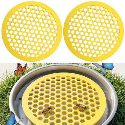 2 Pack Floating Bee Island, 7.83 Inches Lightweight EVA Foam Bee Waterer, Floating Butterfly Bees Feeding Watering Station for Bees Bath, Garden, Outdoor Decor