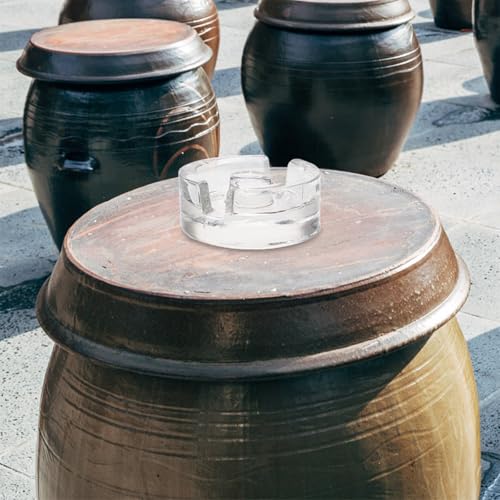 SHOWERORO Glass Weights for Fermenting with Comfortable to Hold Handle, Heavy Glass Fermentation Lids Compatible with Wide Mouth Mason Jars, Dishwasher Safe for Sauerkraut, Pickling,