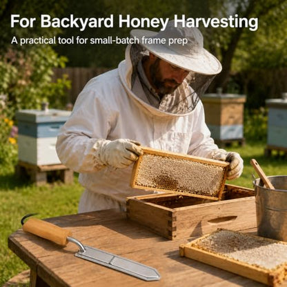 Electric Honey Uncapping Knife, Stainless Steel Bee Harvesting Tool | Heated stainless steel blade with wood handle for simple small-batch honey frame uncapping