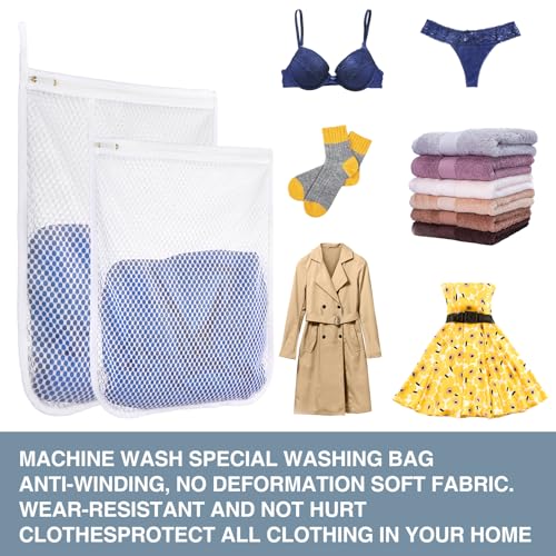 3 pcs Durable Honeycomb Mesh Laundry Bags for Delicates 16" x 19" (3 Large) - size: 3 Large