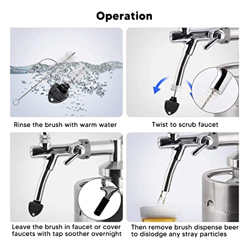 6Pcs Beer Faucet Cover 6Pcs Beer Tap Plug Brush 3 Long Cleaning Brush Draft Beer Tap Cover Tap Plug Beer Brush Beer Tap Clean for Most Standard American Draft Beer Faucet