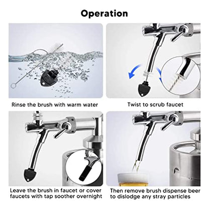 6Pcs Beer Faucet Cover 6Pcs Beer Tap Plug Brush 3 Long Cleaning Brush Draft Beer Tap Cover Tap Plug Beer Brush Beer Tap Clean for Most Standard American Draft Beer Faucet