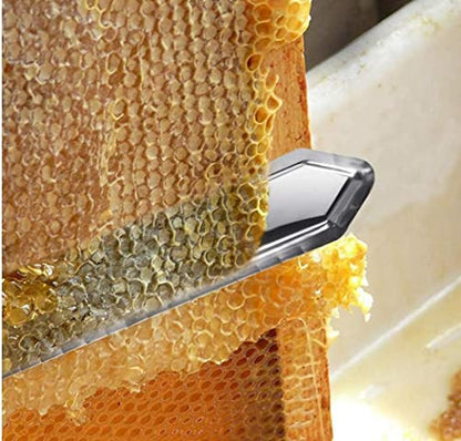 Honey Scraper Cutter, Handheld Electric Honey Extractor, Stainless-Steel Electric Uncapping Knife with Wooden Handle, Honey Cutter for Beekeeper Supplies, Beekeeping Scraper Tool