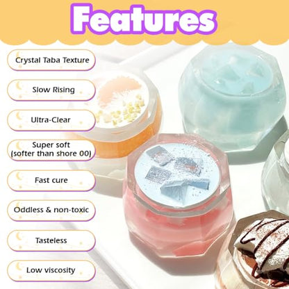 Taba Squishy Making Kit Clear Gel Flex Rubber Crystal Liquid Silicone 6.8oz Pack - color: Clear Gel Pack 6.8oz